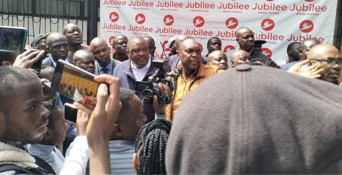 Uhuru Visits Jubilee Party Headquarters Following a Stand-off