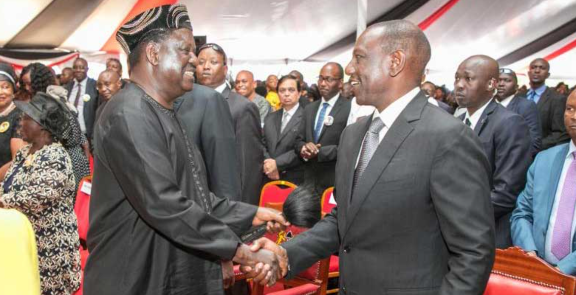 Azimio Leader Raila Odinga and President William Ruto Azimio Suspends Bipartisan Talks, Sifuna Explains Why