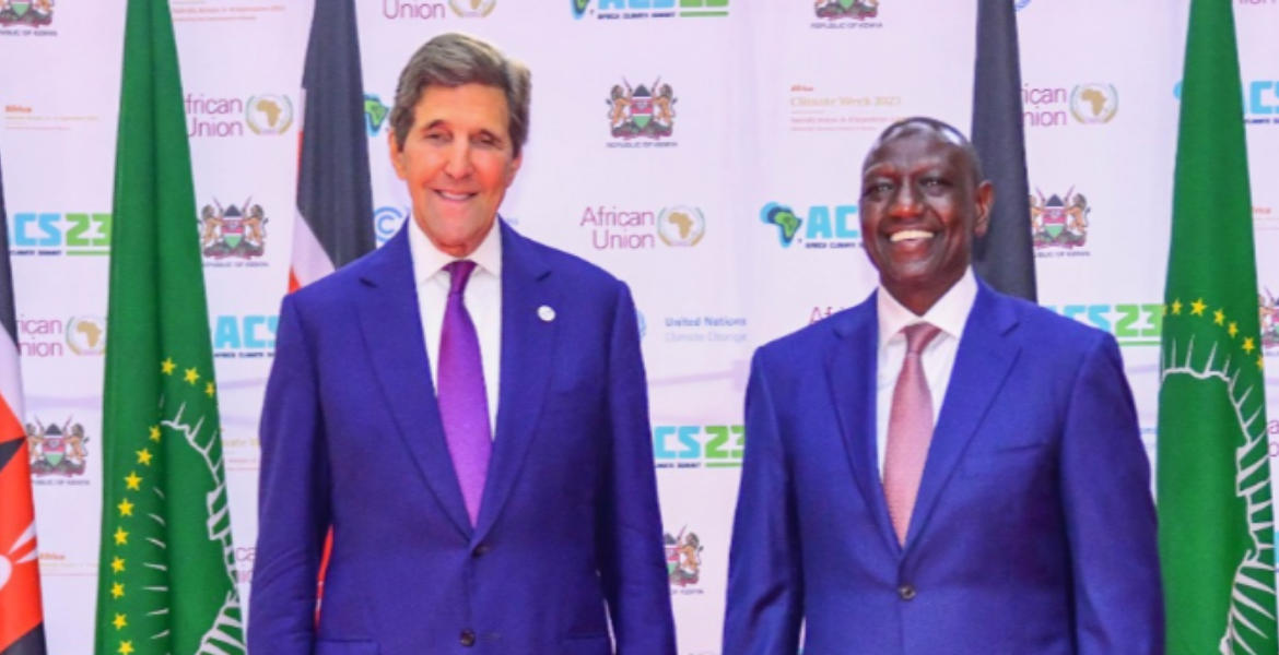 President William Ruto With US Special Presidential Envoy for Climate John Kerry Your Leadership Can Be Felt, Former US Secretary of State John Kerry Lauds Ruto