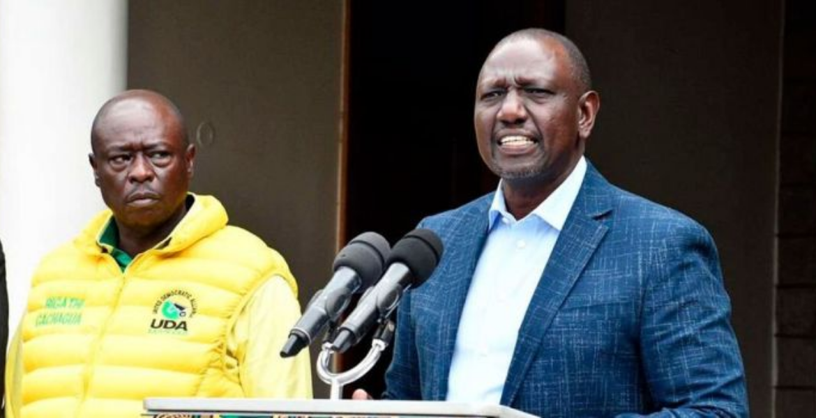President William Ruto With His Deputy Rigathi Gachagua Ruto Corrects Gachagua, Says All Kenyans Deserve Equal Share of National Cake