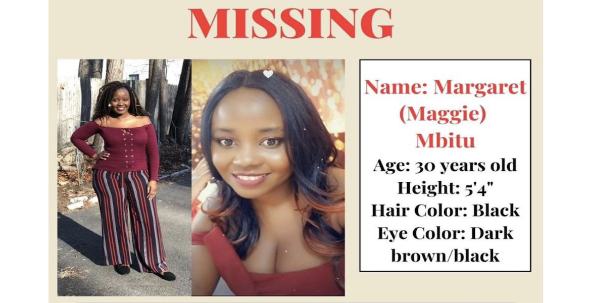 30-Year-Old Kenyan-American Woman Margaret &quot;Maggie&quot; Wanjiru Mbitu Missing in Halifax, Massachusetts