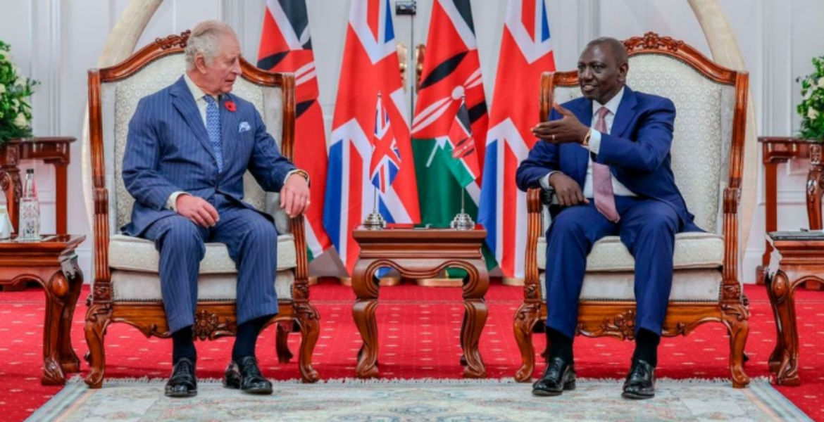 Britain's King Charles III (left) With Kenyan President William Ruto During the Ceremonial Welcome at the State House King Charles Admits British Atrocities in Kenya But Stops Short of Apologizing