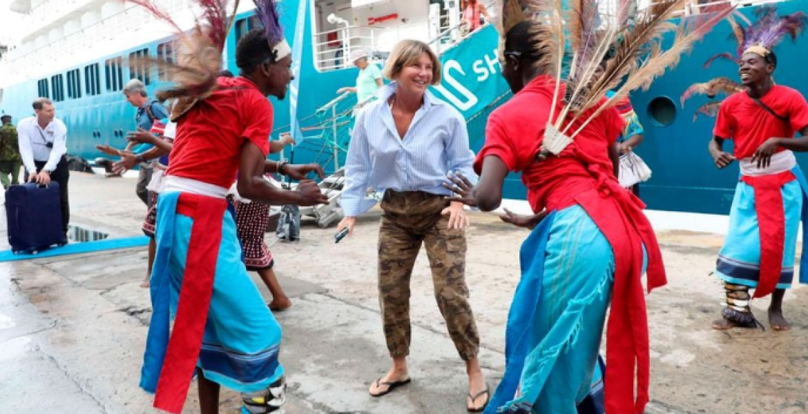 Traditional Dancers Entertain Tourists Disembarking From MV SH Diana Cruise Ship Kenya Aims to Boost Tourism to 4.5 Million Annually Through Visa-Free Access