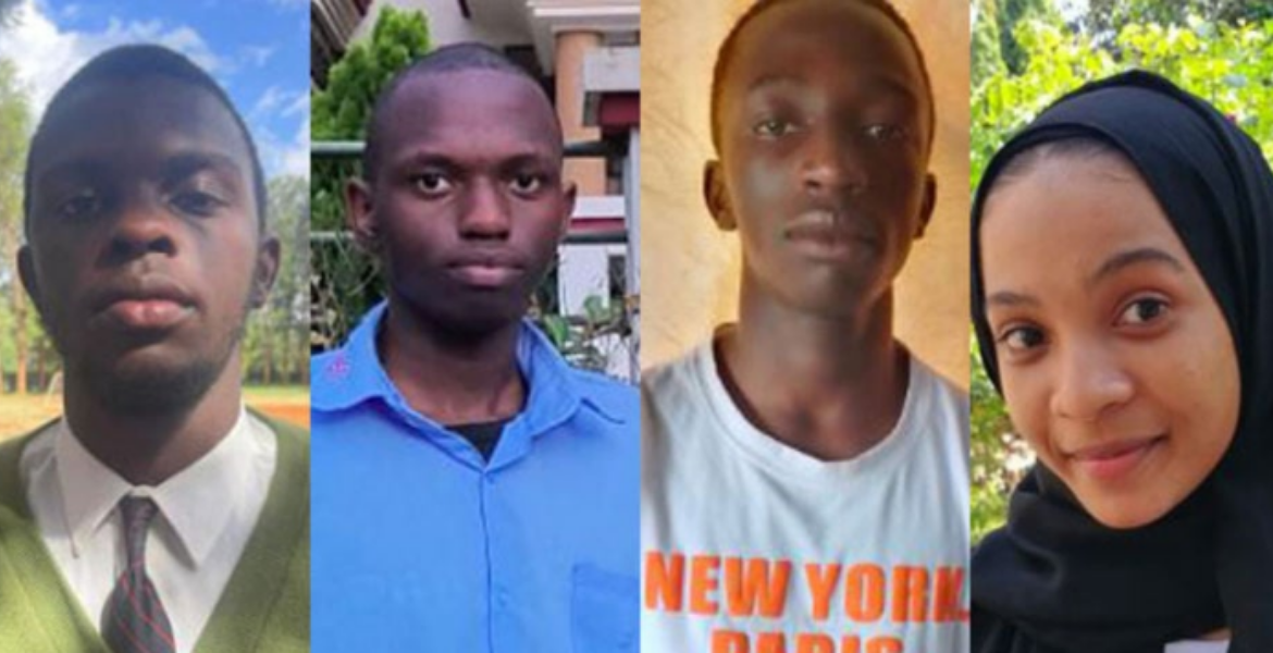 From left: Some of the 2023 KCSE candidates who scored 'A' Jeffrey Kamau Wambugu (Alliance High School), David Kiiru Kimani (Anester Victory), Shadrack Wachira (Lenana) and Nuru Seyd Abubakar (Light Academy, Mombasa) How KCSE 2023 Class Fared