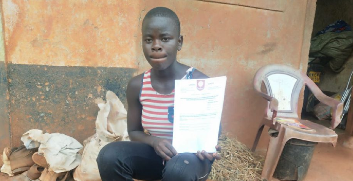 Gloria Adhiambo With her Admission at her Home in Nyalgunga in North Alego, Siaya County Puzzle of Siaya Girl Admitted to National Boys School After KCPE Triumph