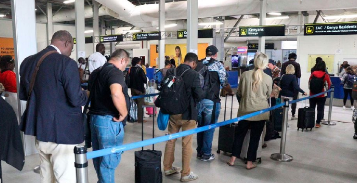 International Passengers Arrive at the Jomo Kenyatta International Airport in Nairobi Kenyans Abroad Rally Against 'Unjust' Taxation by KRA