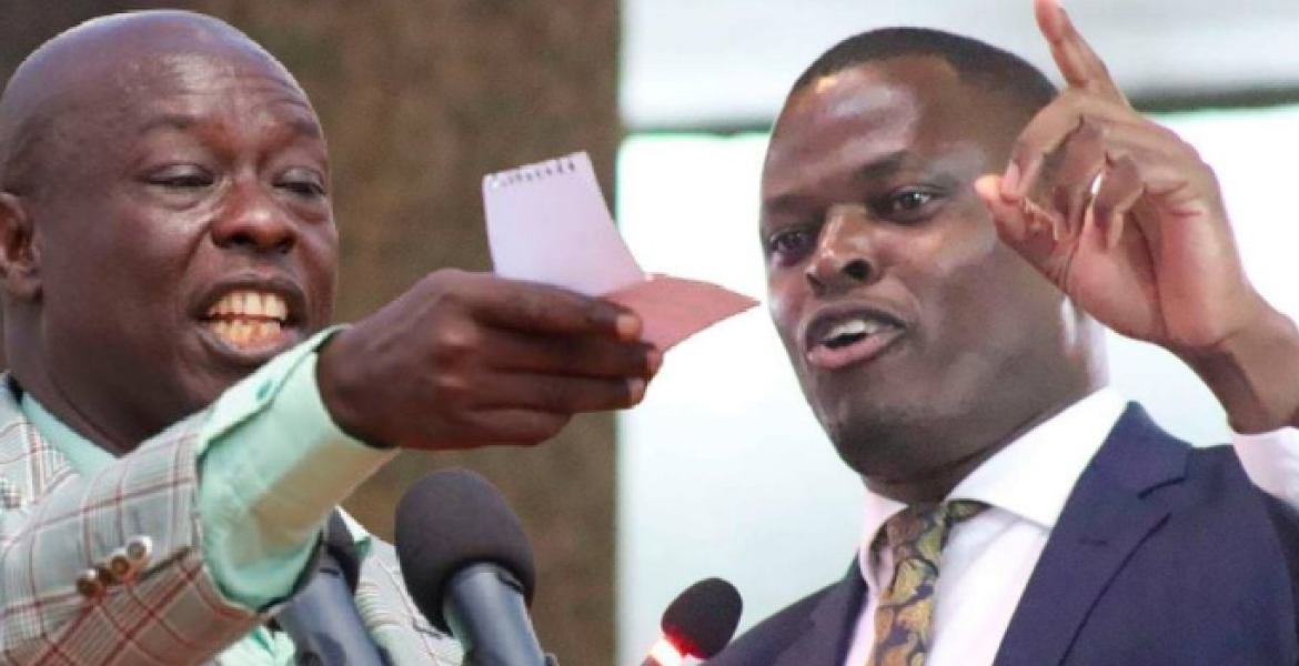 Deputy President Rigathi Gachagua (Left) and Kiharu MP Ndindi Nyoro DP Rigathi Gachagua and Ndindi Nyoro's Supremacy Battle in Mt Kenya Intensifies