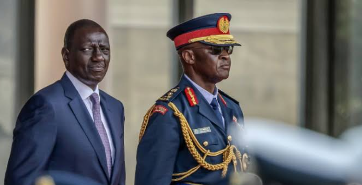 President William Ruto and  the Late Chief of Defence Forces General Francis Ogolla The Significance of Ruto's Eagle Stature and Ogolla's Sword