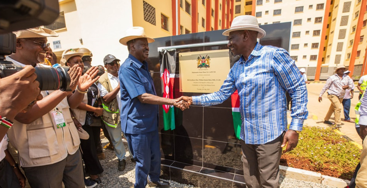 President William Ruto and Former Prime Minister Raila Odinga Raila Odinga’s Land Donation Sparks Opposition in Kisumu