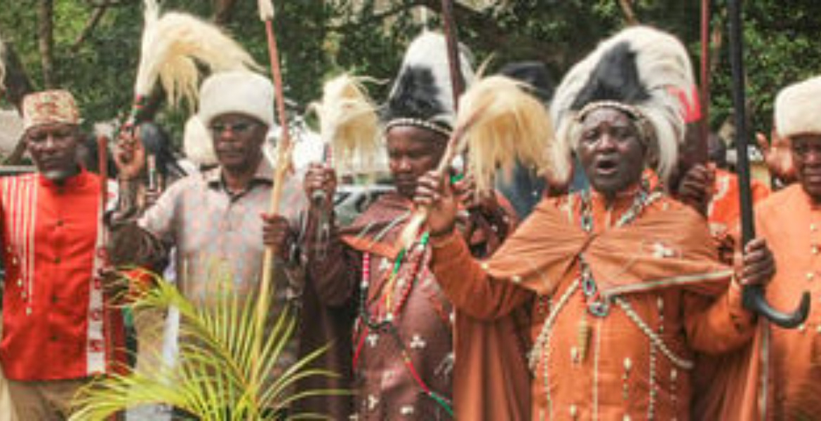 Ndia MP George Kariuki and a Delegation of Kikuyu Elders Kang’o ka Jaramogi Becomes Hub of National Tribute Following Raila Odinga’s Burial