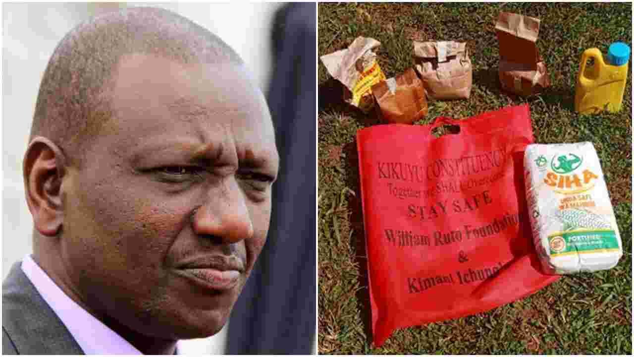 Ruto Disowns Contaminated Relief Food After Kikuyu Residents Develop Stomach Complications