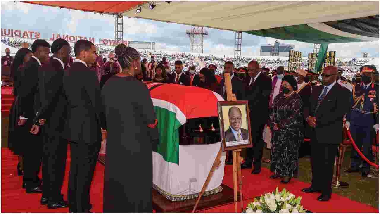 Uhuru, Leaders Pay Glowing Tributes to Kibaki at His State Funeral Service