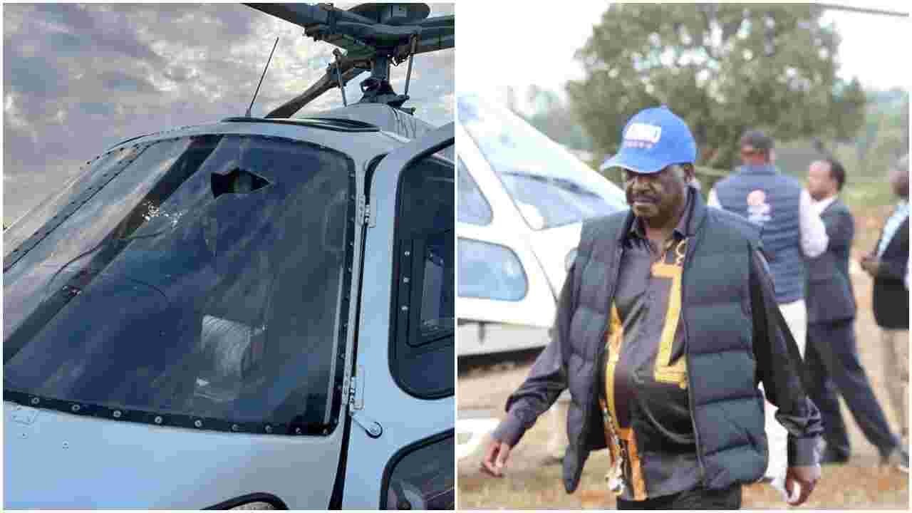 Raila Attack: Pilot Says It Will Cost Over Sh10 Million to Replace Damaged Helicopter Windshield