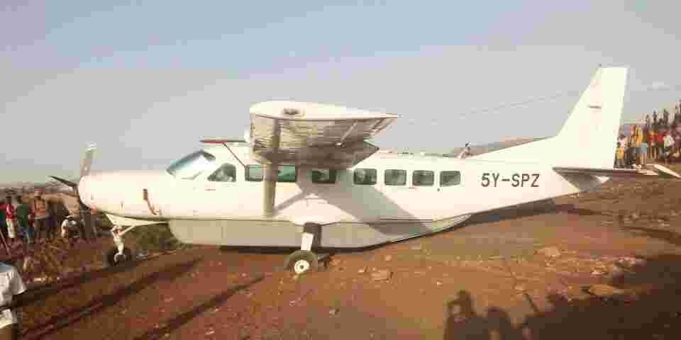 Scare as Plane Carrying Azimio Leaders Skids Off Runway at Kakuma Airstrip