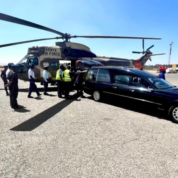 Magoha’s Body Airlifted to Siaya in a Military Chopper