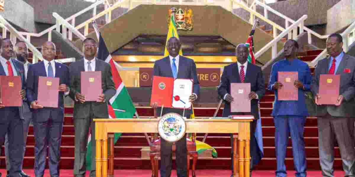 Ruto Assents to IEBC Bill with Raila, Kalonzo in Attendance