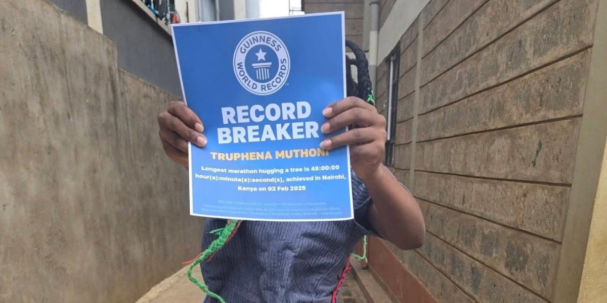 Truphena Muthoni Awarded Guinness World Records Badge for 48-Hour Tree Hug