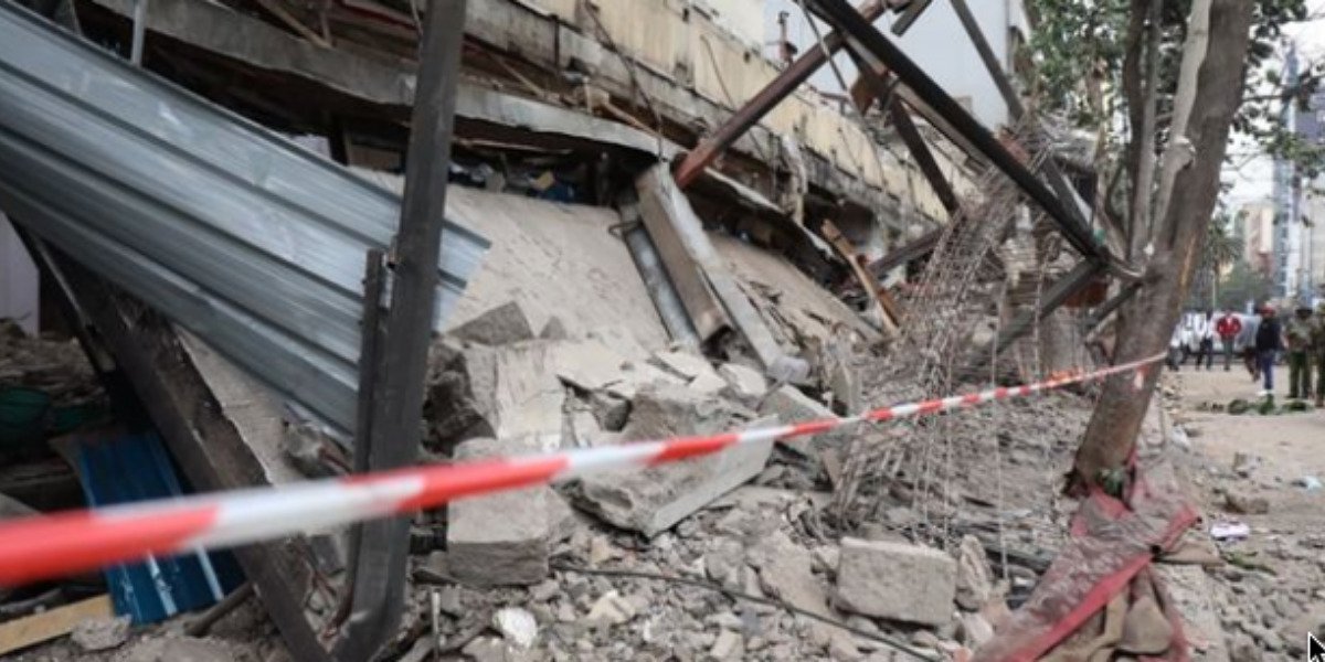 Former Club Avenida Building Crumbles During Moi Avenue Demolition, Injuring Four Workers