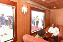 Museveni Becomes First Visiting Head of State to Ride on Kenya's SGR