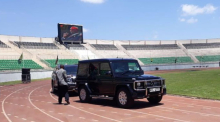 Uhuru Drives Himself to Nyayo Stadium in Nairobi