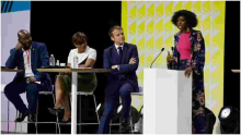 Applause as Kenyan Media Personality Adelle Onyango Confronts French President Macron