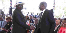 Raila Offers Ruto a Handshake at Mukami Kimathi's Burial 