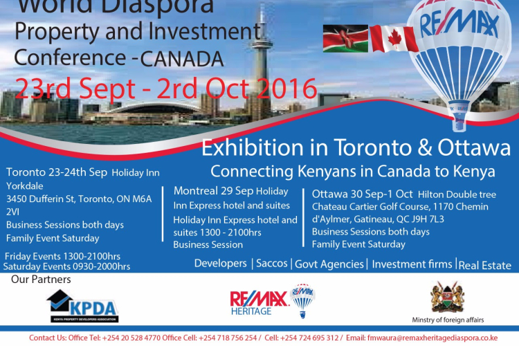 Re/Max Heritage World Diaspora Expo Canada: September 23rd to October 2nd, 2016