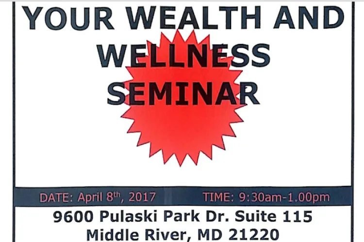 Wealth and Wellness Seminar in Baltimore, MD: Sat, April 8th, 2017