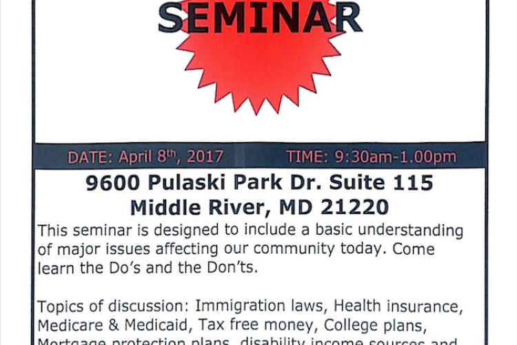 Wealth and Wellness Seminar in Baltimore, MD: Sat, April 8th, 2017
