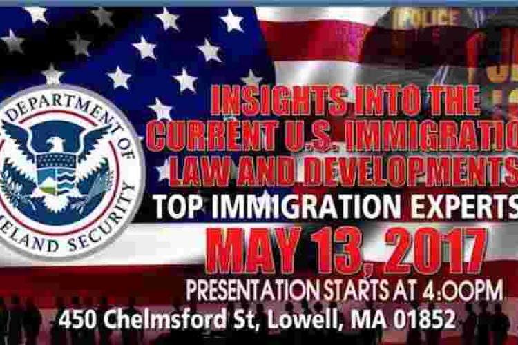 Immigration Information Session & Mother's Day Charity Dinner: Sat, May 13th in Lowell, MA