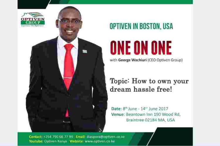 Optiven Limited Will Be in Braintree, Massachusetts between June 8th and 14th, 2017