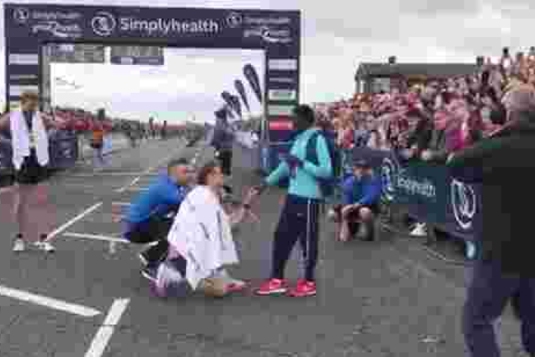 Kenyan Athlete Magdalyn Masai's New Zealand Boyfriend Proposes to Her at Marathon Finish Line in the UK