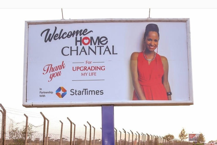 Comedian Eric Omondi Erects Giant Billboard Outside JKIA to Welcome His Italian Fiancée Back to Kenya