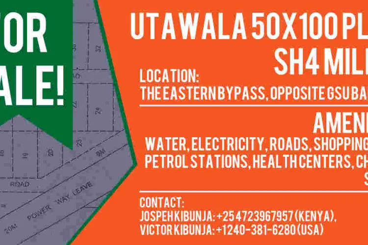 50x100 Plots Available for Sale in Nairobi’s Utawala Area
