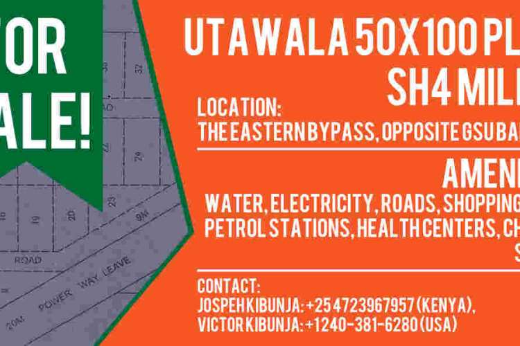 50x100 Plots Available for Sale in Nairobi’s Utawala Area