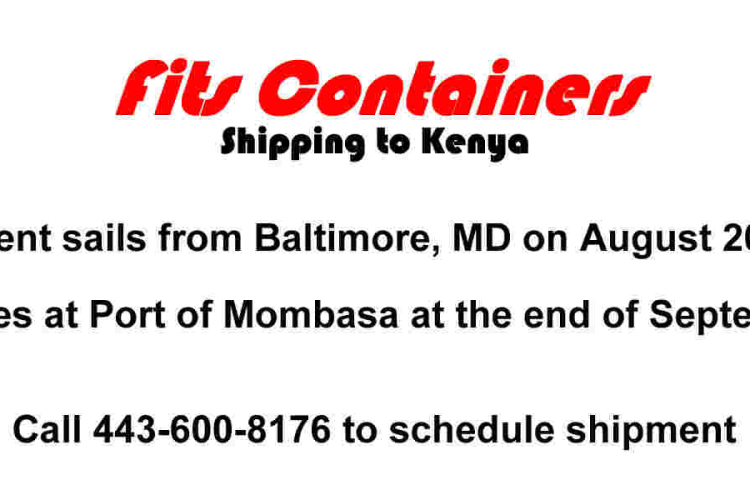 Fits Containers Collecting Items for Shipment to Kenya - Call to Schedule Pickup