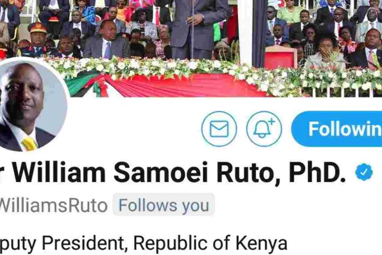 Deputy President William Ruto Quickly Updates Twitter Bio after Acquiring PhD
