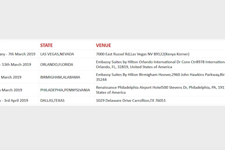 Leading Real Estate Firm Optiven Group Embarks on USA Tour Feb - Apr, 2019: Check When they Will Be Visiting a City Near You