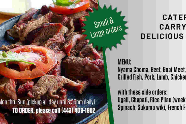 Nyama Choma, Pilau and Other Kenyan Delicacies Available On Order in Baltimore