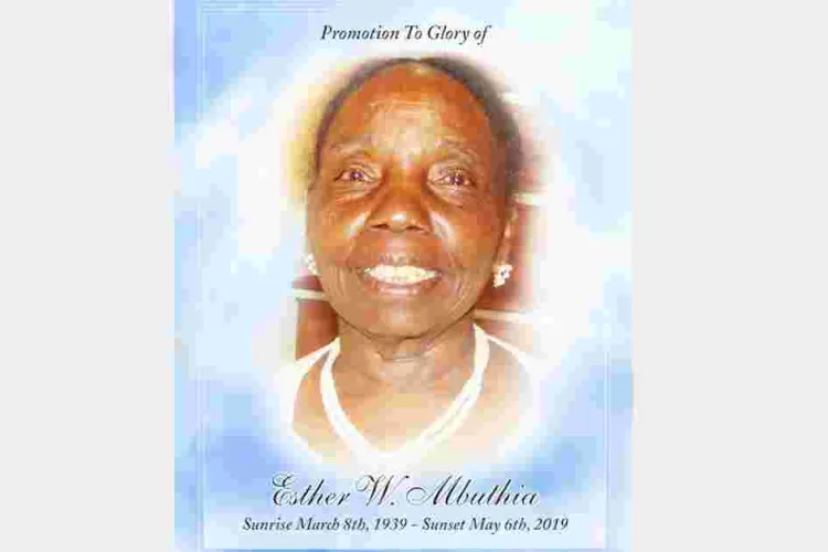 Promotion to Glory of Esther W. Mbuthia of Silver Spring, Maryland