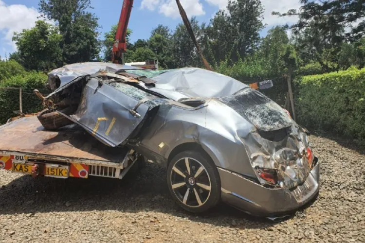 Two Young Kenyan Men Crash Sh27 Million Bentley While Racing [VIDEO]