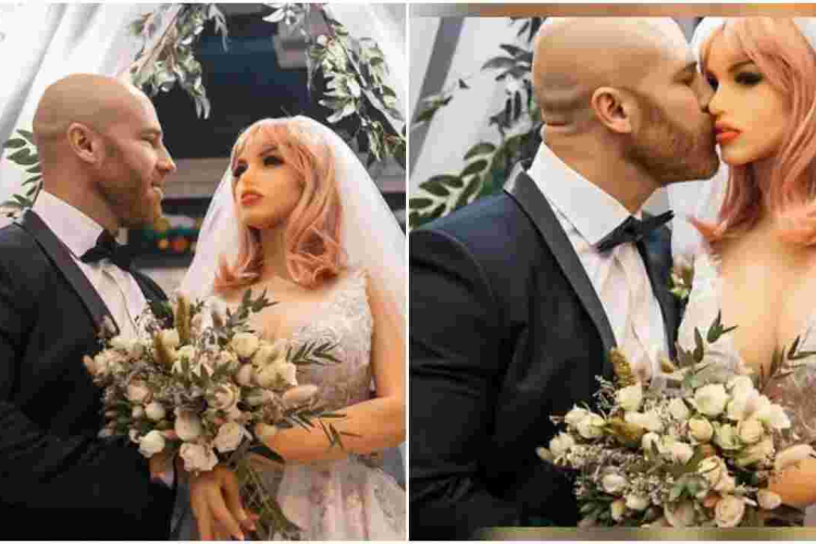 Bodybuilder Weds His Sex Doll Girlfriend After Two Years of 'Dating'