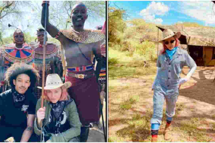 American Queen of Pop Madonna Visits Kenya with Boyfriend Ahlamalik Williams