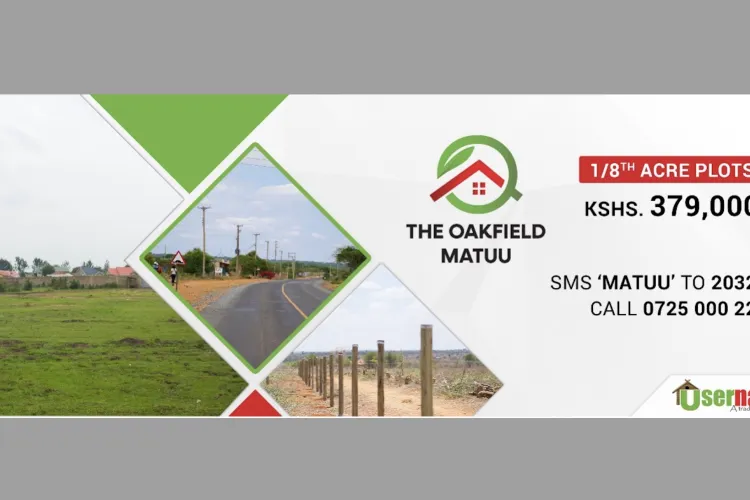 Affordable and Value-Added Plots for Sale at The Oakfield in Matuu