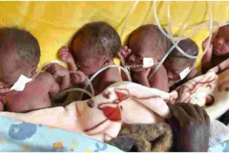 Kenyan Man Seeks Help from Well-Wishers as Wife Gives Birth to Five Babies 