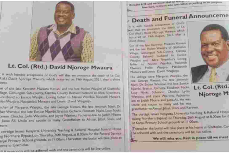 Kiambu Family Divided on Deceased Kin’s Marital Status, Places Two Parallel Obituaries in Newspaper 
