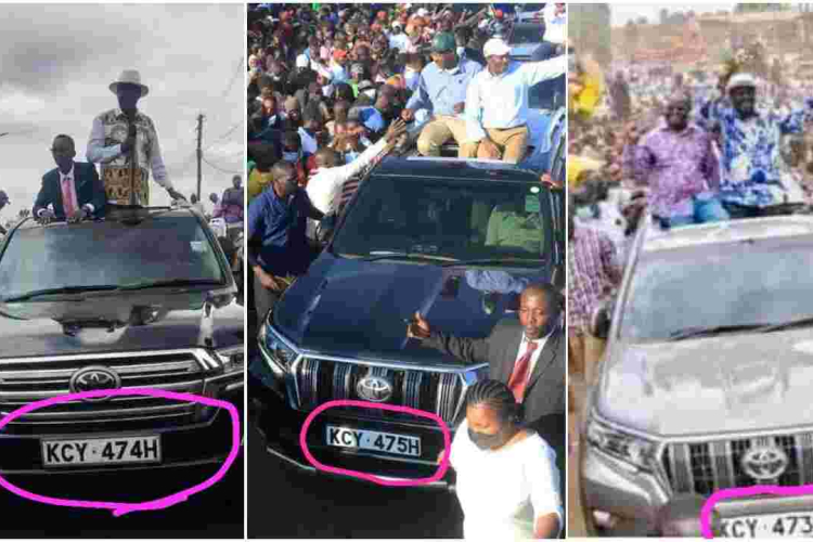 Raila, OKA Principals' Look-Alike Car Number Plates Cause a Stir Online 