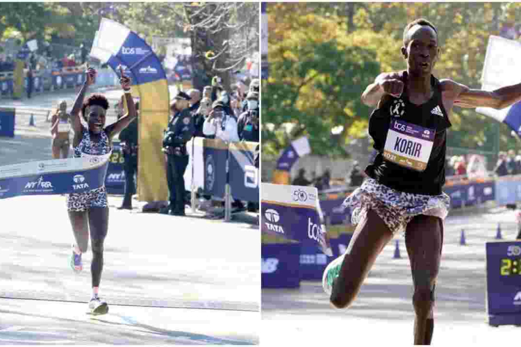 Kenyans Albert Korir and Peres Jepchirchir Win 2021 New York City Marathon