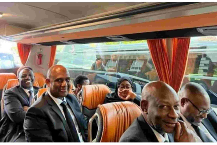 President Ruto Boards a Bus to Queen Elizabeth’s State Funeral in London