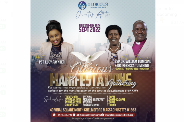 Glorious Manifestations Gathering: Sep 23rd - 25th, 2022 in Chelmsford, MA